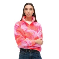 блуза,дамски,блузи,superdry,super,soft,printed,henley,sweatshirt,pink,(brush,camo,coral)