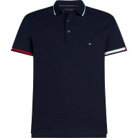 мъжки,блузи,с,яка,tommy,hilfiger,flag,cuff,slim,fit,short,sleeve,polo,desert,sky,(blue)