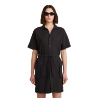 рокля,дамски,поли,и,рокли,g,star,soft,utility,short,sleeve,dress,dark,black,gd,(black)
