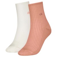 чорапи,дамски,чорапи,calvin,klein,short,roll,top,short,socks,2,pairs,white,pink,(white,pink)