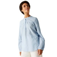 дамски,блузи,дамски,ризи,regatta,natine,long,sleeve,blouse,chambray,blue,thick,stripe,(blue)