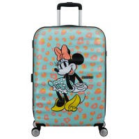 куфари,american,tourister,wavebreaker,disney,spinner,67,24,tsa,64l,trolley,bag,minnie,pastel,dots,(blue)