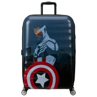 куфари,american,tourister,wavebreaker,disney,spinner,77,28,tsa,96l,trolley,bag,captain,america,city,(blue)