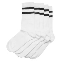 чорапи,мъжки,чорапи,дамски,чорапи,urban,classics,double,stripe,socks,5,pairs,white,(white,black)