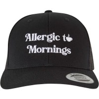 тениска,всички,шапки,mister,tee,allergic,to,mornings,retro,trucker,cap,black,(black)