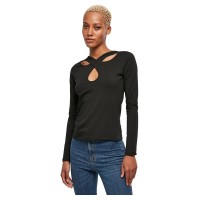 тениска,дамски,тениски,urban,classics,crossed,cut,out,long,sleeve,t,shirt,black