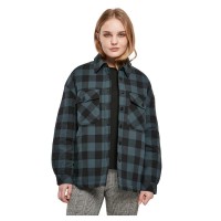 дамски,ризи,urban,classics,flannel,lace,up,shirt,blue,(jasper,black)