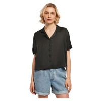 риза,с,къс,ръкав,дамски,ризи,urban,classics,viscose,satin,resort,short,sleeve,shirt,black,(black)