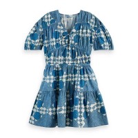 рокля,дамски,поли,и,рокли,scotch,&,soda,179581,short,sleeve,short,dress,heirloom,(blue)