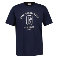 тениска,мъжки,тениски,gant,2003310,short,sleeve,t,shirt,blue,(evening,blue)