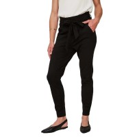 панталони,дамски,панталони,vero,moda,loose,paperbag,pants,refurbished,black,(black)