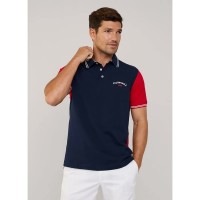 мъжки,блузи,с,яка,façonnable,chest,print,short,sleeve,polo,marine,blue,(blue)