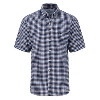карирана,риза,мъжки,ризи,fynch,hatton,linen,classic,checks,short,sleeve,shirt,navy,(blue)