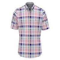 карирана,риза,мъжки,ризи,fynch,hatton,multicolor,check,short,sleeve,shirt,light,peony,(pink)