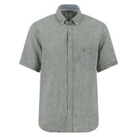 риза,с,къс,ръкав,мъжки,ризи,fynch,hatton,summer,linen,short,sleeve,shirt,green,grey,(olive)