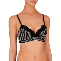 дамско,бельо,дамски,бикини,и,танкини,emporio,armani,ew000442,af10885,padded,triangle,bra,black,ivory,stripes,(black)