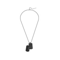 бижутерия,police,duet,necklace,silver,(black)