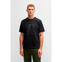 тениска,мъжки,тениски,boss,print,striped,c,01,short,sleeve,t,shirt,black,(black)