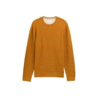 блуза,мъжки,пуловери,tom,tailor,structured,crewneck,sweater,peanut,butter,brown,melange,(orange)