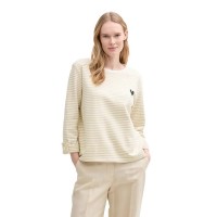 блуза,дамски,блузи,tom,tailor,striped,sweatshirt,beige,offwhite,regular,stripe,(beige)