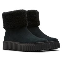 обувки,дамски,боти,clarks,shoes,torhill,turn,boots,black,(black,warmlined,suede)