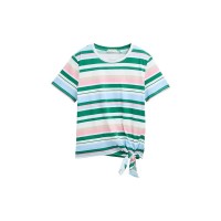 тениска,дамски,тениски,tom,tailor,printed,knot,short,sleeve,t,shirt,multicolor,stripe,(green)