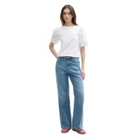 тениска,дамски,тениски,tom,tailor,puff,sleeve,short,sleeve,t,shirt,white