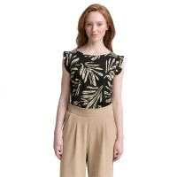 тениска,мъжки,тениски,дамски,тениски,tom,tailor,volant,sleeves,sleeveless,t,shirt,black,(abstract,black,beige,print)