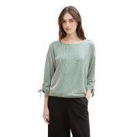 тениска,дамски,тениски,tom,tailor,structured,stripe,3,4,sleeve,t,shirt,green,white,small,stripe,(green)