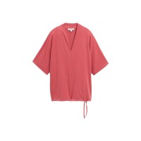 тениска,дамски,тениски,tom,tailor,cupro,v,neck,short,sleeve,t,shirt,berry,red,(red)
