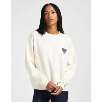 блуза,дамски,блузи,lee,relaxed,graphic,sweatshirt,ecru,(beige)