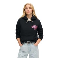 суичър,дамски,блузи,superdry,athletic,metallic,hoodie,black,(black)