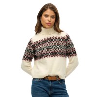 блуза,мъжки,пуловери,дамски,пуловери,superdry,fairisle,high,neck,sweater,beige,(ecru)