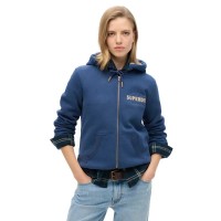 блуза,дамски,блузи,superdry,luxe,metallic,logo,full,zip,sweatshirt,sargasso,sea,blue,(blue)
