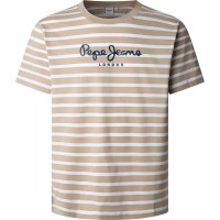 тениска,мъжки,тениски,pepe,jeans,striped,eggo,short,sleeve,t,shirt,light,beige,(beige)