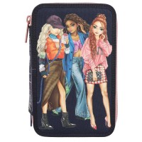 ученически,принадлежности,topmodel,city,girls,(412560),triple,pocket,pencil,case,blue,(multicolor)