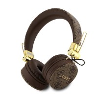 слушалки,слушалки,guess,pu,leather,4g,metal,logo,wireless,headphones,brown,(brown)