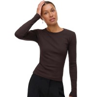 тениска,дамски,тениски,vero,moda,chloe,long,sleeve,t,shirt,chocolate,torte,(brown)