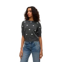 блуза,дамски,пуловери,дамски,плетени,дрехи,vero,moda,doffy,intarsia,2,4,sweater,dark,grey,melange,w,white,hearts,(grey)