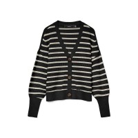 блуза,дамски,пуловери,дамски,плетени,дрехи,vero,moda,lea,v,neck,sweater,black,cloud,dancer,stripes,(black)