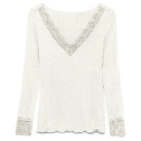 тениска,дамски,тениски,vero,moda,skye,long,sleeve,v,neck,t,shirt,snow,white,(white)