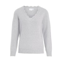 блуза,дамски,пуловери,дамски,плетени,дрехи,vila,nikolina,v,neck,sweater,light,grey,melange,(grey)