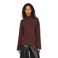блуза,дамски,пуловери,дамски,плетени,дрехи,vila,ostria,high,neck,sweater,coffee,bean,(brown)