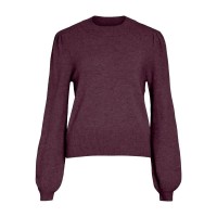 блуза,дамски,пуловери,дамски,плетени,дрехи,vila,ril,balloon,high,neck,sweater,fig,dark,melange,(purple)