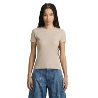 тениска,дамски,тениски,g,star,rib,slim,short,sleeve,t,shirt,beige,(dark,brick)