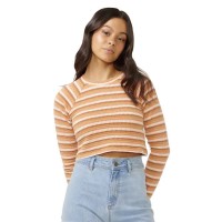 тениска,дамски,тениски,rip,curl,bobbi,stripe,long,sleeve,t,shirt,peach,(brown)