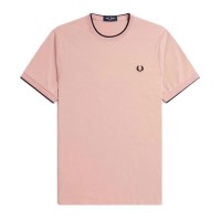 тениска,мъжки,тениски,дамски,тениски,fred,perry,twin,tipped,short,sleeve,t,shirt,beige,pink,(dark,pink,dustro)
