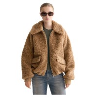 яке,дамски,якета,и,палта,scotch,&,soda,teddy,bomber,jacket,brown,(tannin)