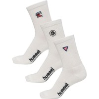 чорапи,дамски,чорапи,hummel,proud,socks,3,pairs,multi,colour,(white)