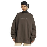блуза,дамски,блузи,adidas,originals,essentials,linear,oversized,crew,sweatshirt,brown,(shadow,olive)